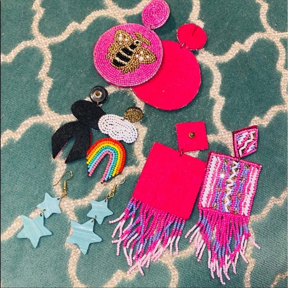 Beaded Rainbow 🌈 Earrings - Picture 2 of 2